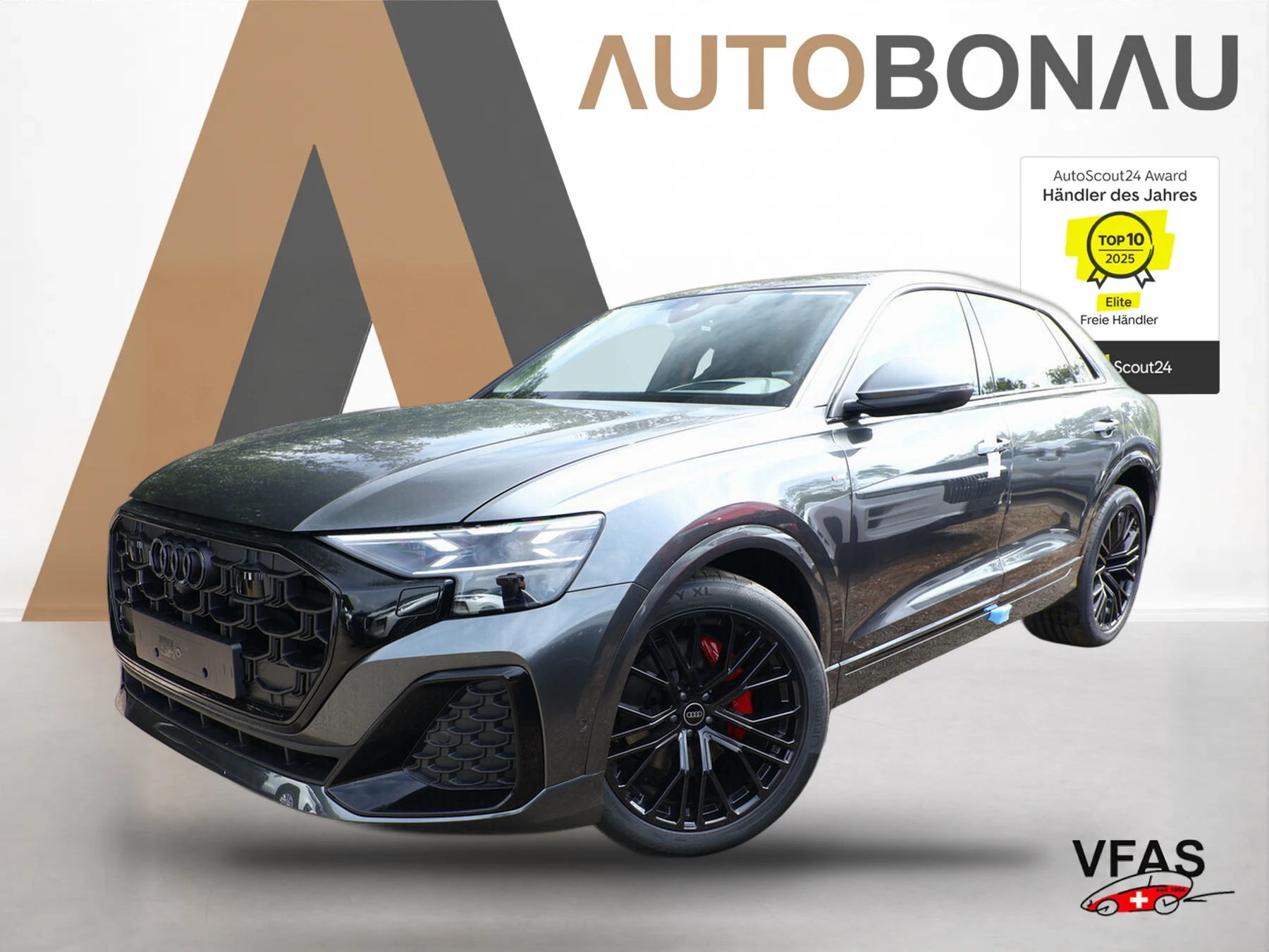 AUDI Q8 2xS line LederAmatur 22Z Laser Pano HUD Klim4 bei Auto Bonau