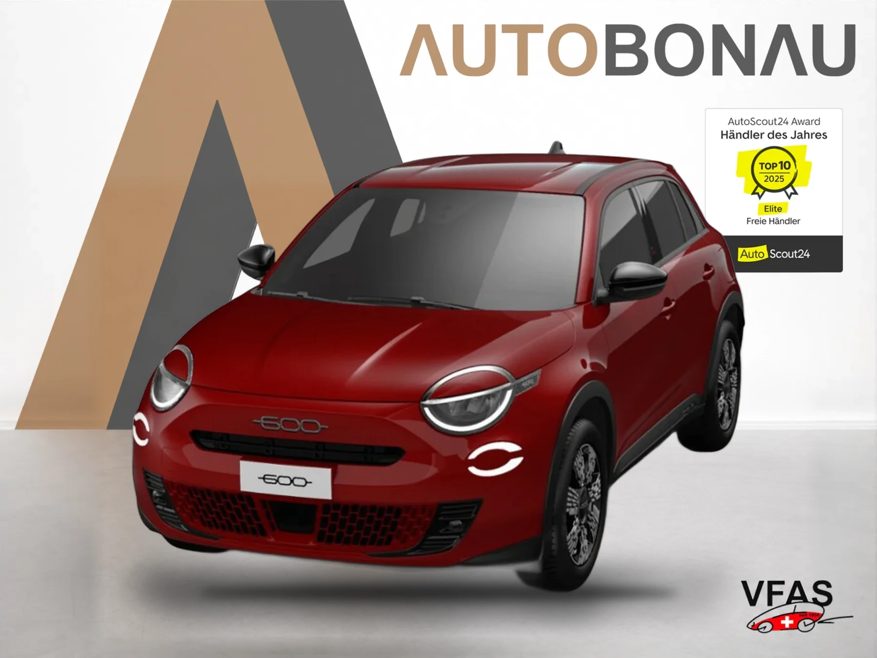 FIAT 600 Hybrid ICON SHZ Keyl Nav Kam 2xPDC LED CarP bei Auto Bonau